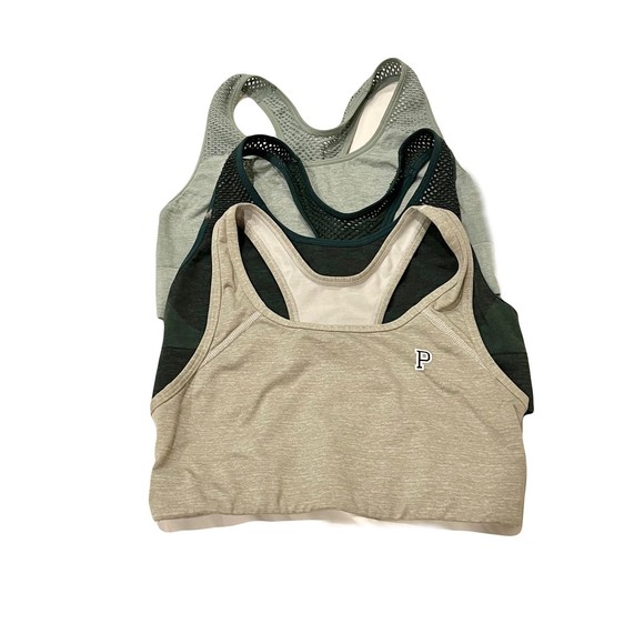 PINK Victoria's Secret Other - Victorias Secret Pink Lot of 3 Racer Back Sports Bras Green Size Small